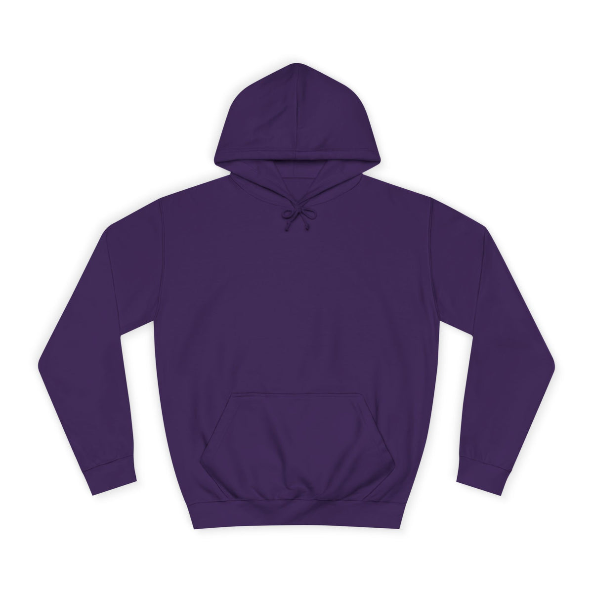 Purple pullover hoodie with a roomy fit drawstring hood long sleeves and front kangaroo pocket for casual womens fashion