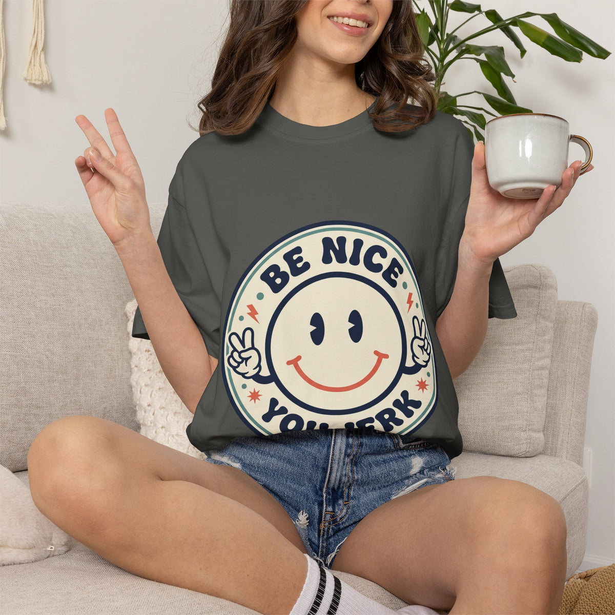 Be Nice You Jerk Smiley T-Shirt