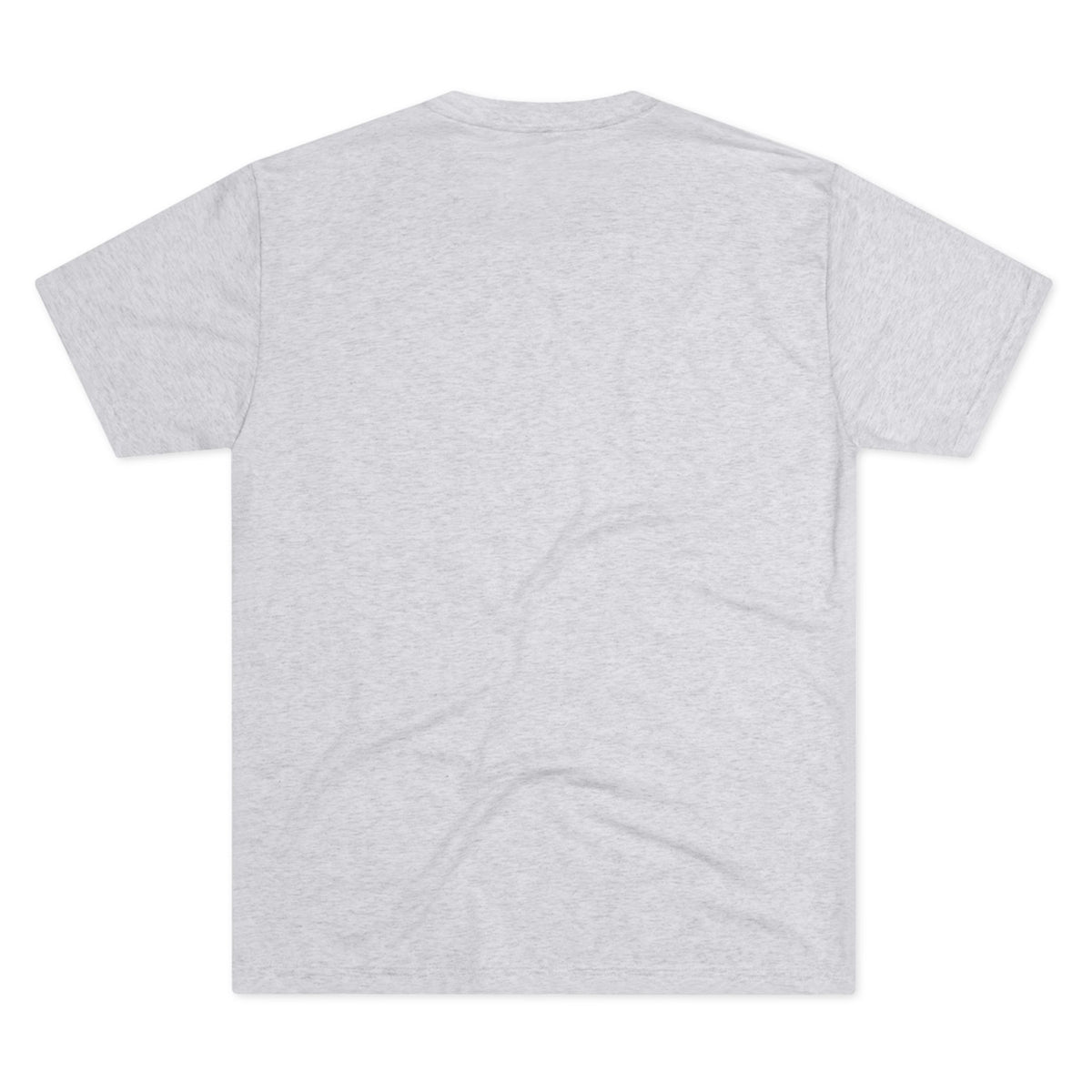 Back view of a light gray short sleeve womens T shirt by Printify on a white background