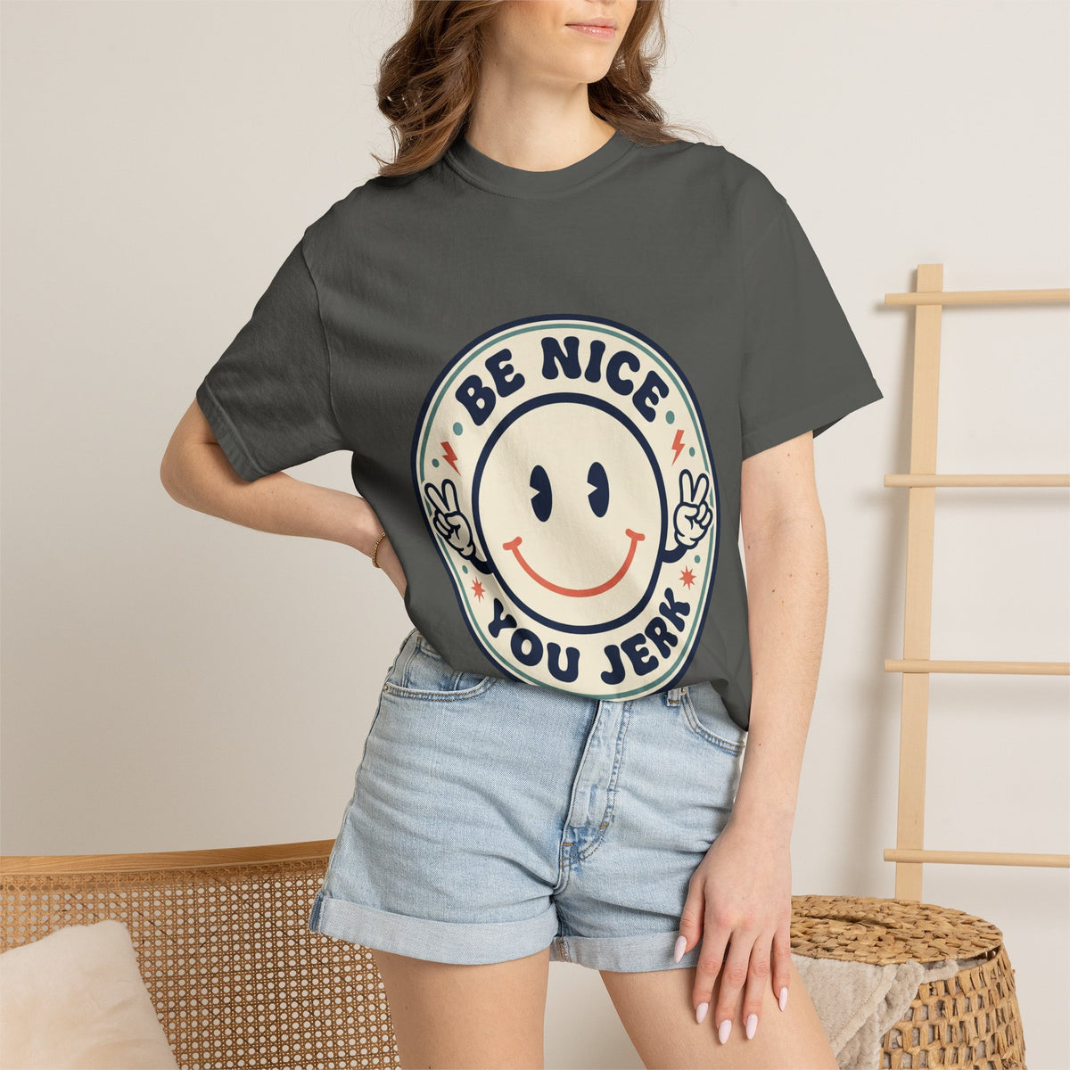 Be Nice You Jerk Smiley T-Shirt