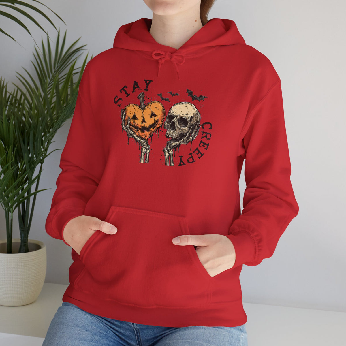 "Stay Creepy" Front + "Spooky Season" Back Halloween Skulls