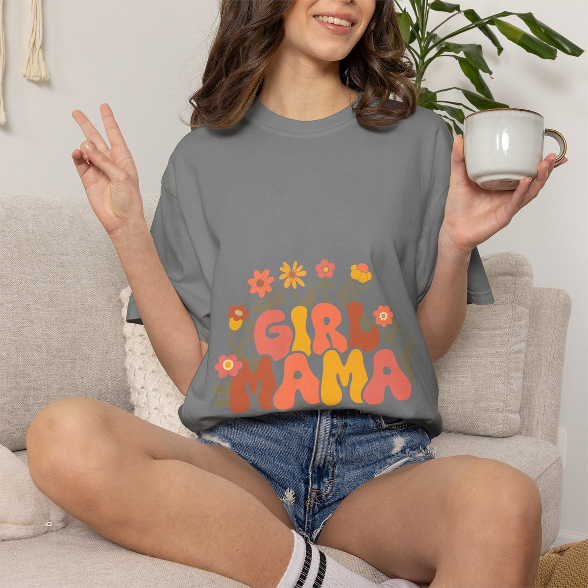 Retro Girl Mama Floral T-Shirt