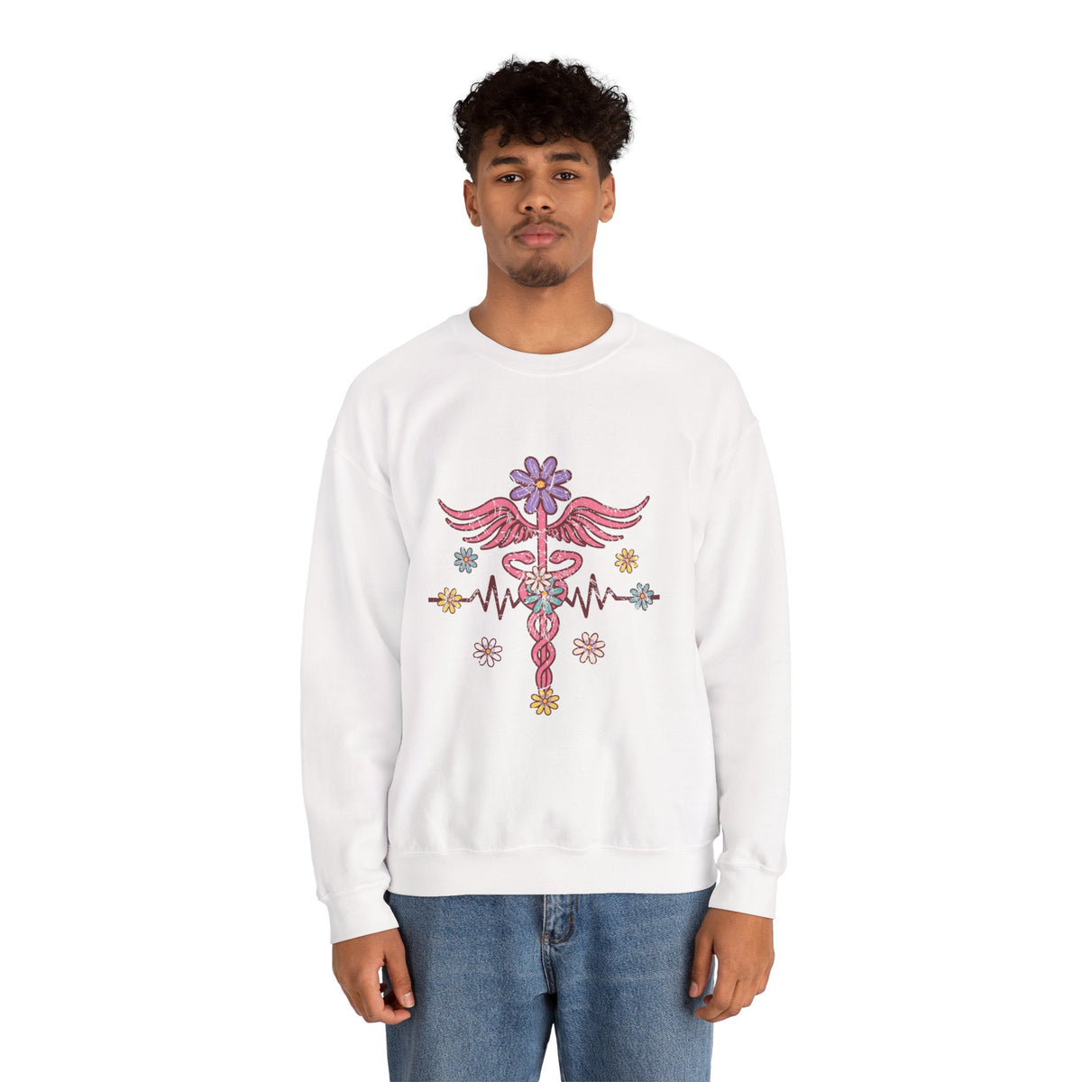 Laboratory Tech Floral Sweatshirt- Front & Back