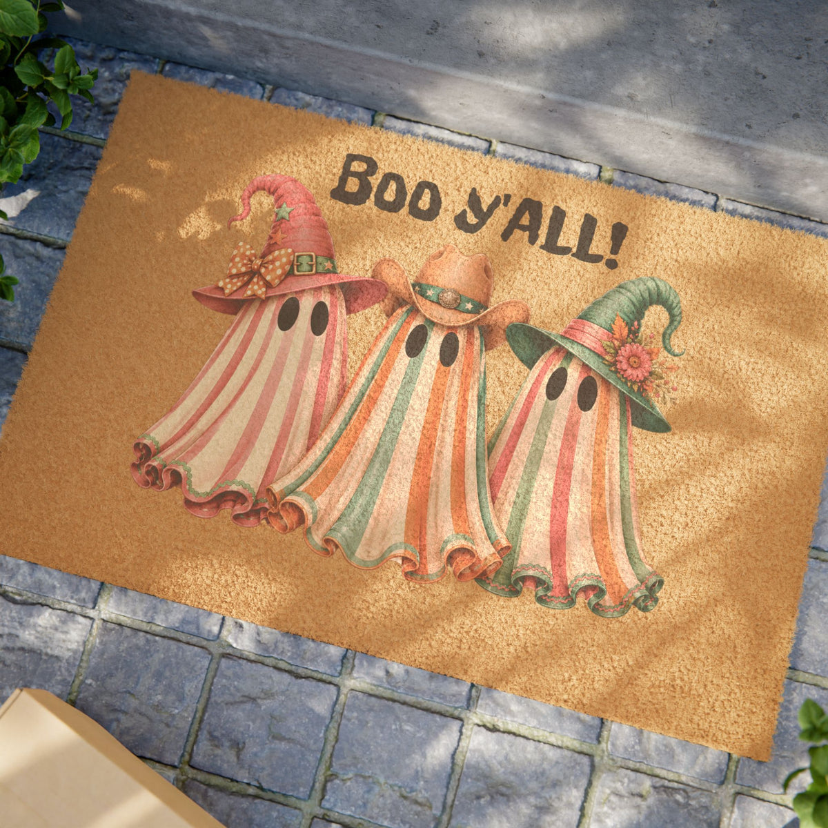 Boo Y'all! Halloween Ghosts Doormat