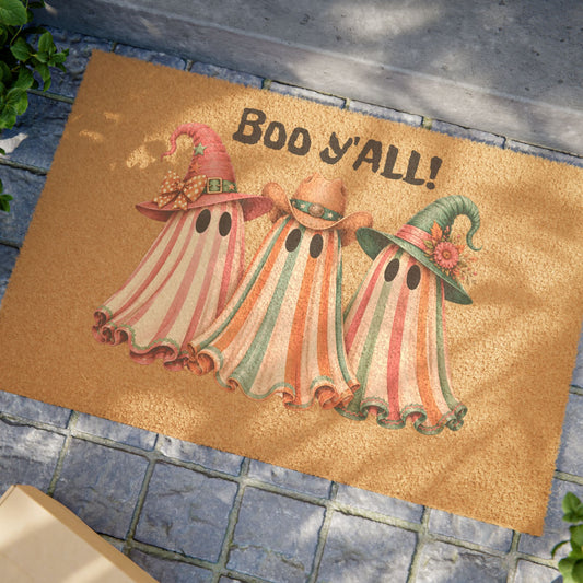 Boo Y'all! Halloween Ghosts Doormat