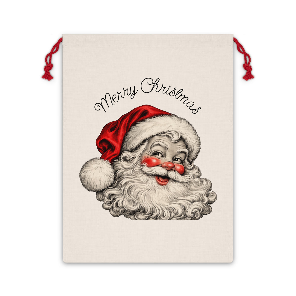 Merry Christmas Santa Drawstring Gift Bag