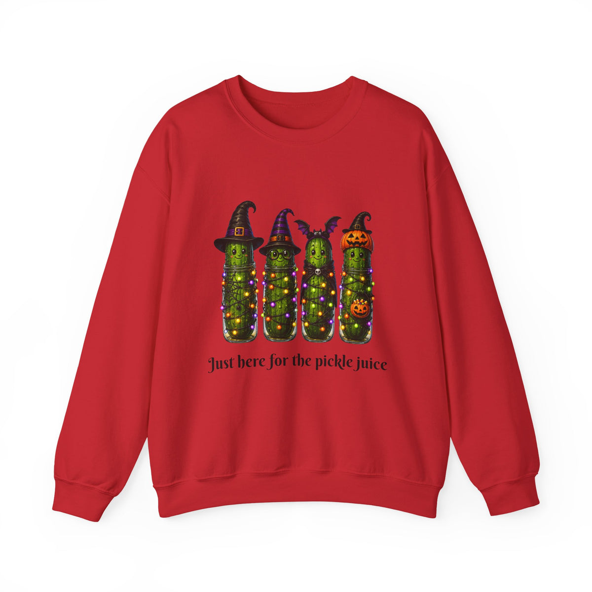 Halloween Pickle Sweatshirt — "Just Here for the Pickle Juice"