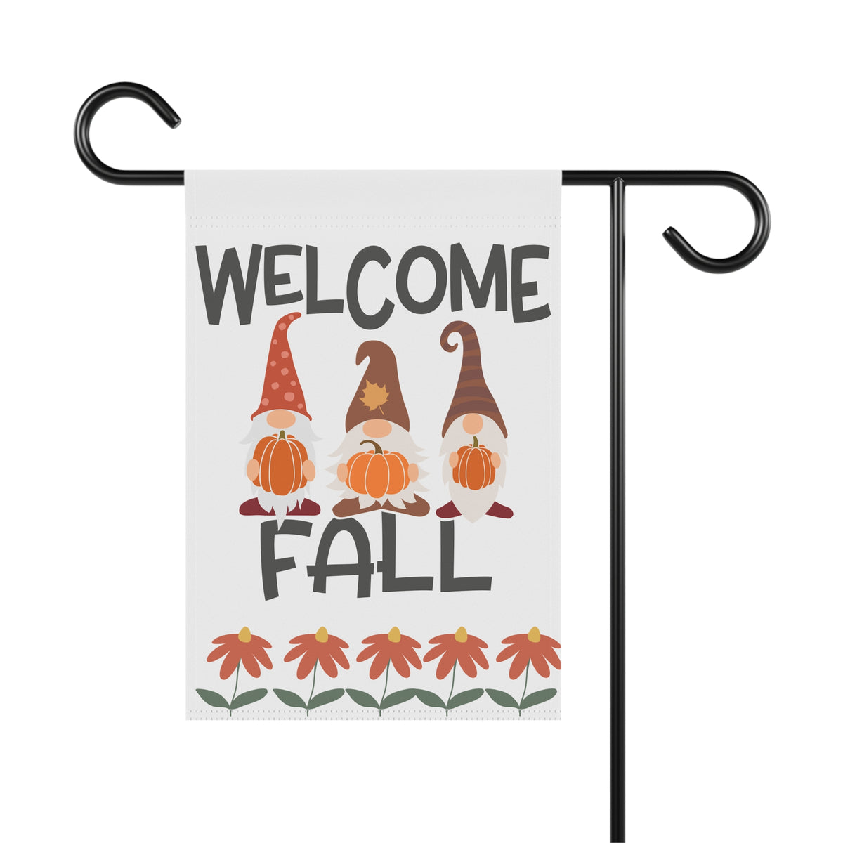 Welcome Gnome Fall Garden Flag