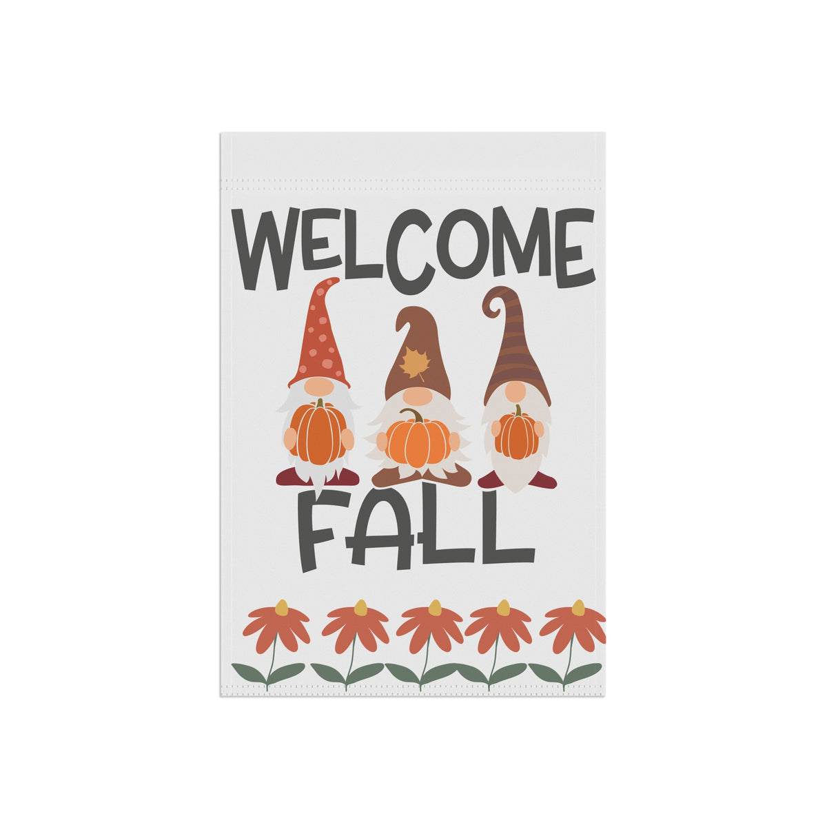 Welcome Gnome Fall Garden Flag