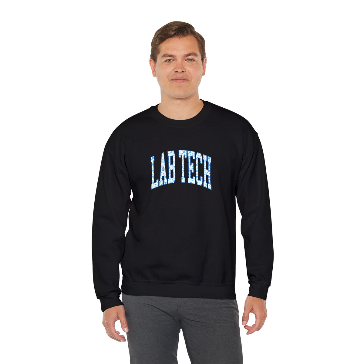 Blue Floral 'Lab Tech' Embroidered Sweatshirt