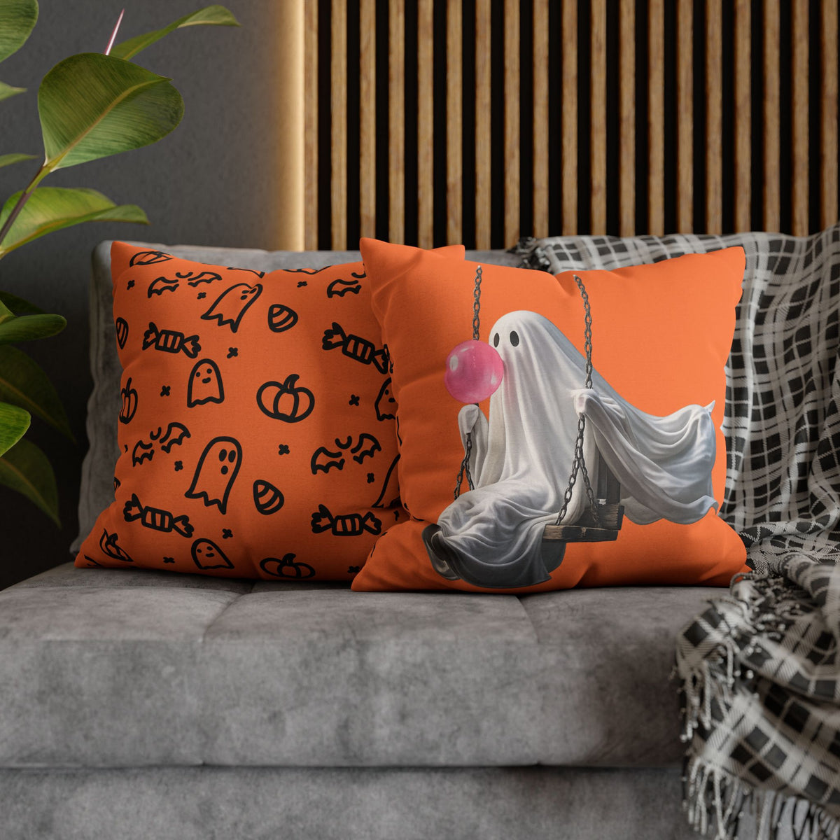 Ghost on a Swing Halloween Pillowcase