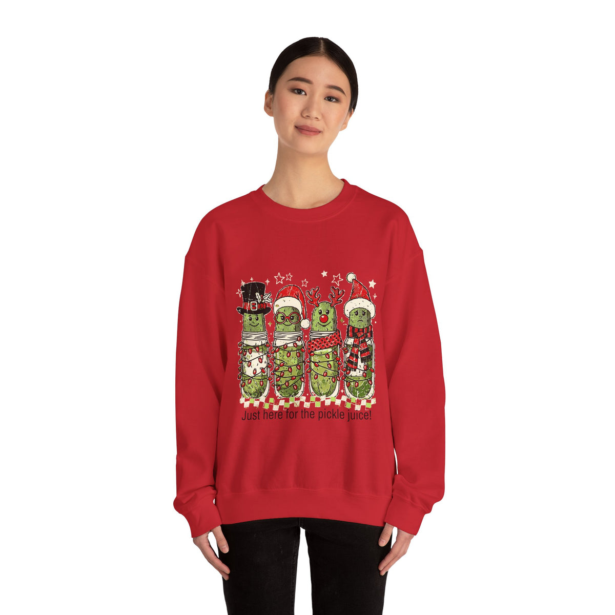 Just Here for the Pickle Juice Christmas Sweatshirt
