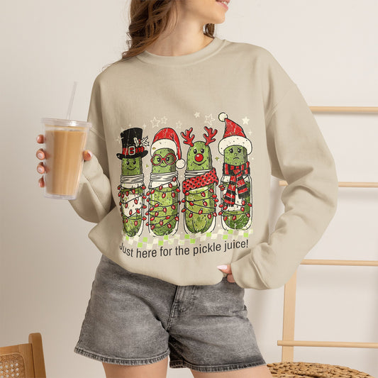 Just Here for the Pickle Juice Christmas Sweatshirt