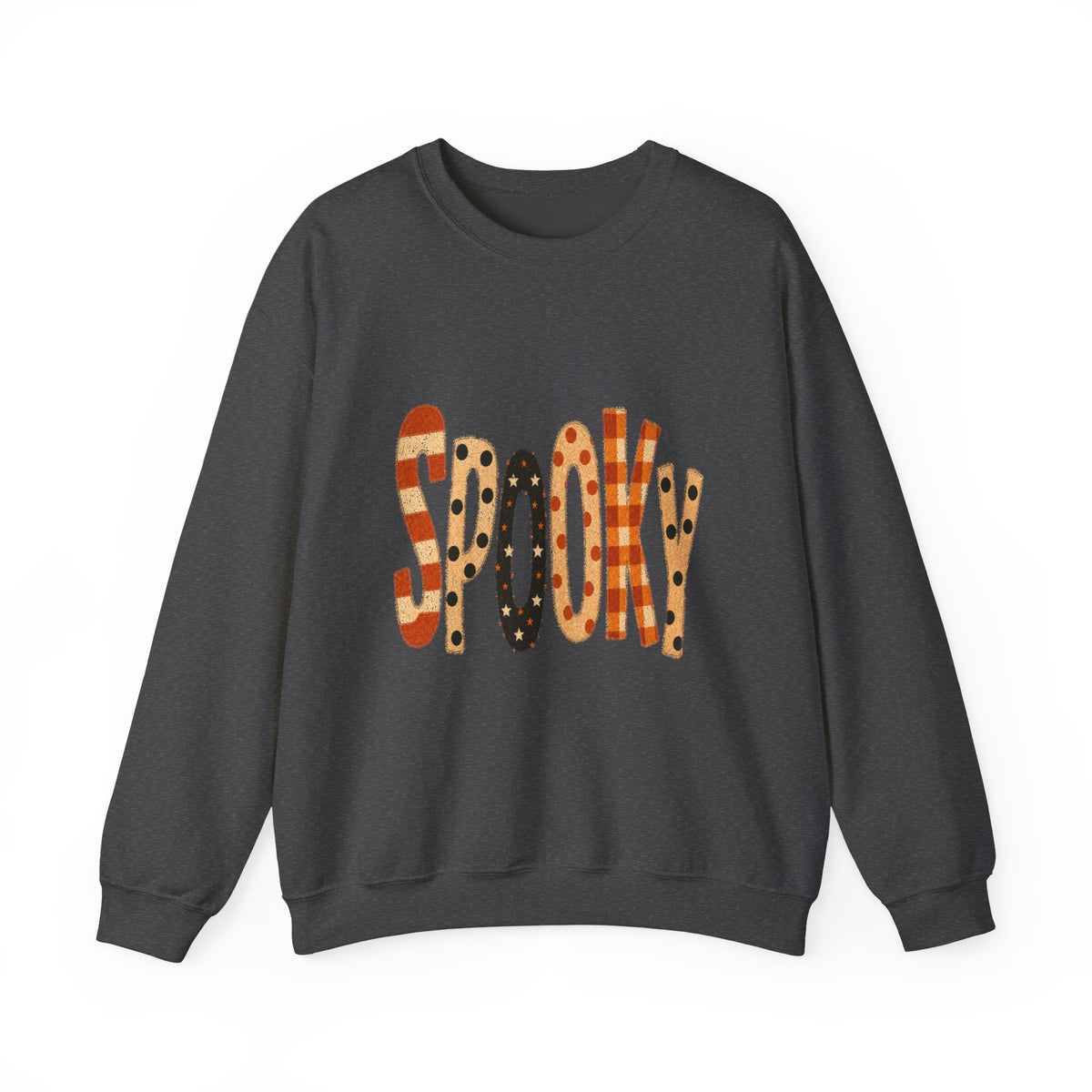 'Spooky' Patterned Letters Crewneck Sweatshirt
