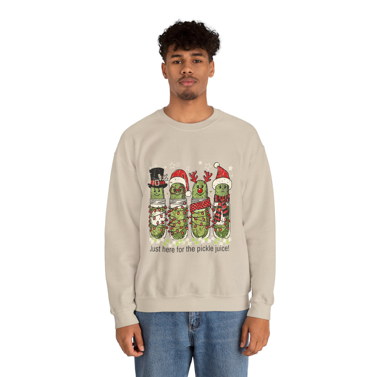 Just Here for the Pickle Juice Christmas Sweatshirt