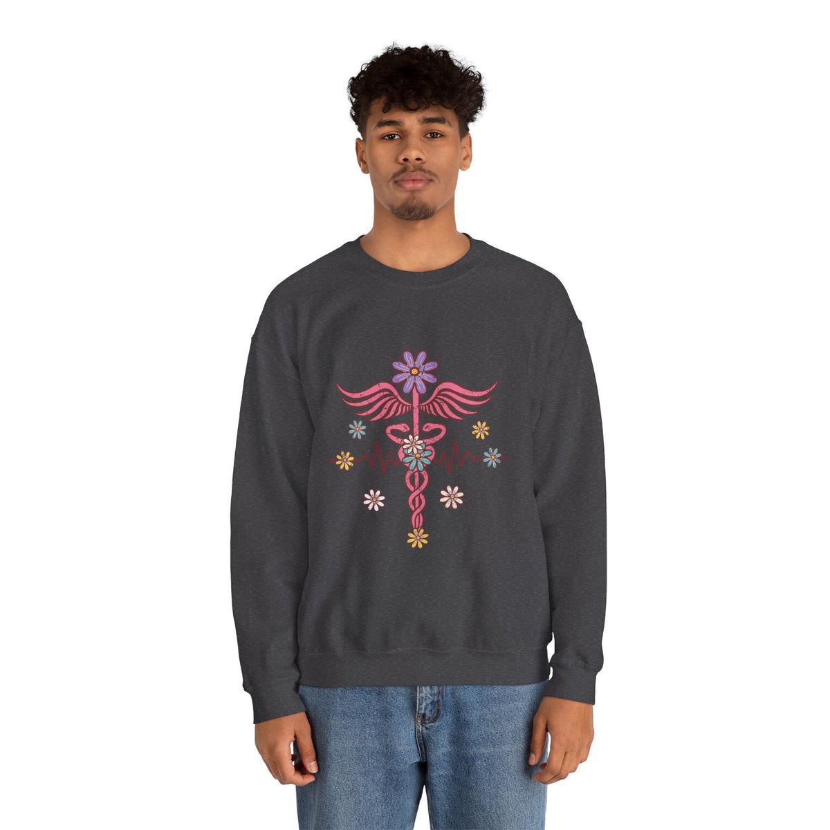 Laboratory Tech Floral Sweatshirt- Front & Back