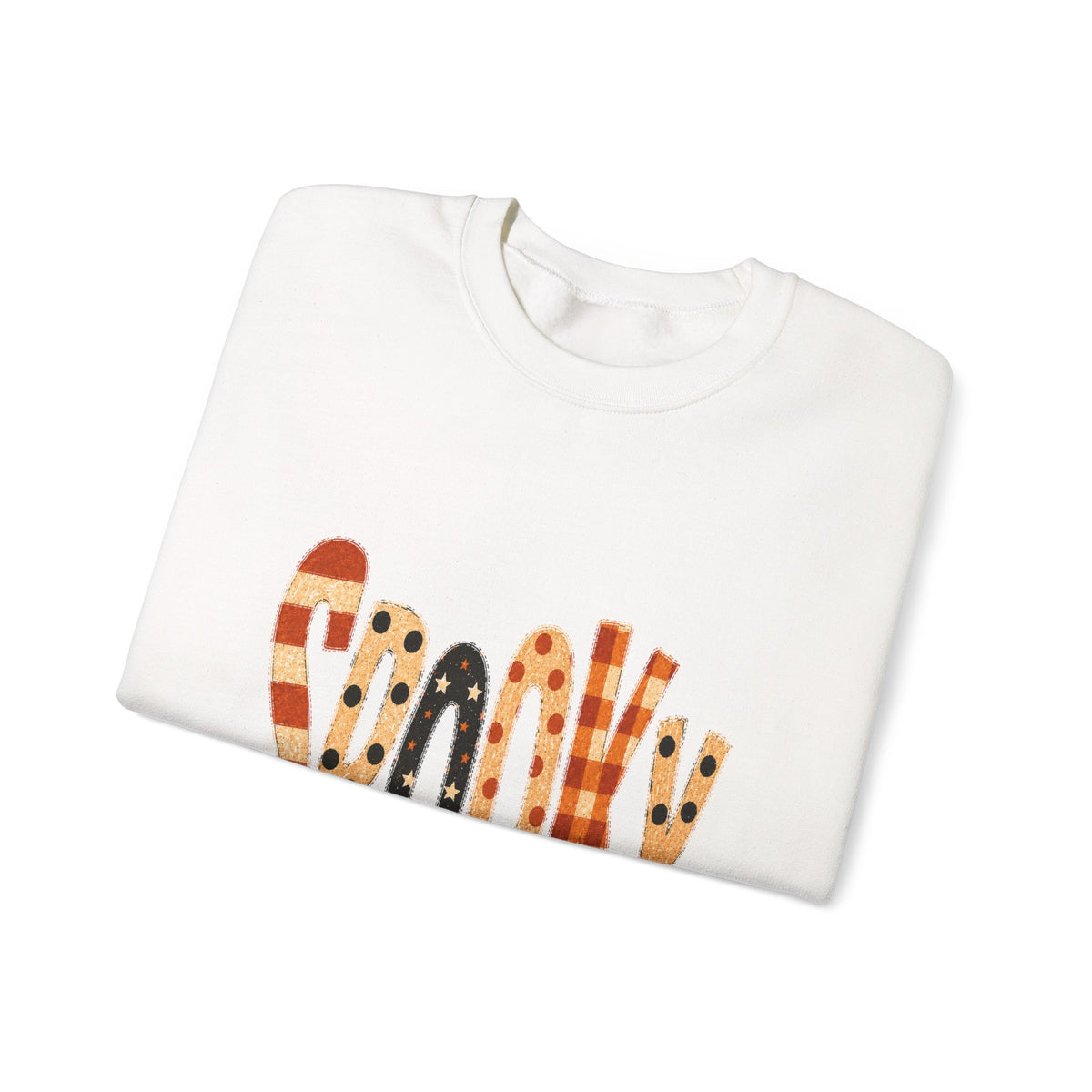 'Spooky' Patterned Letters Crewneck Sweatshirt