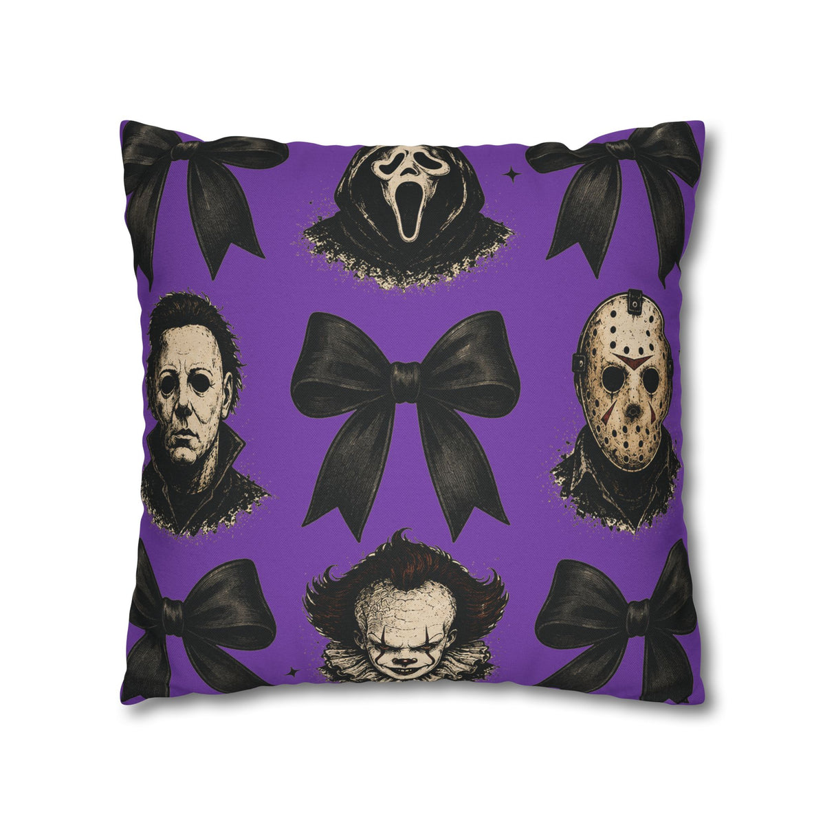 Horror Icons Pattern Pillowcase – Michael Myers, Jason, Pennywise & Scream