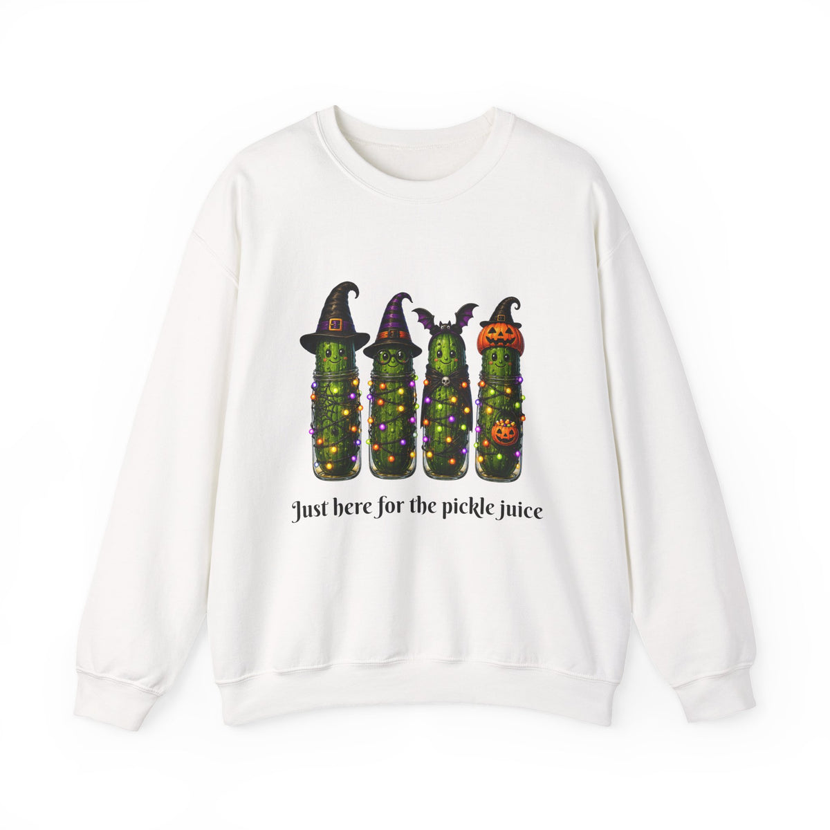 Halloween Pickle Sweatshirt — "Just Here for the Pickle Juice"
