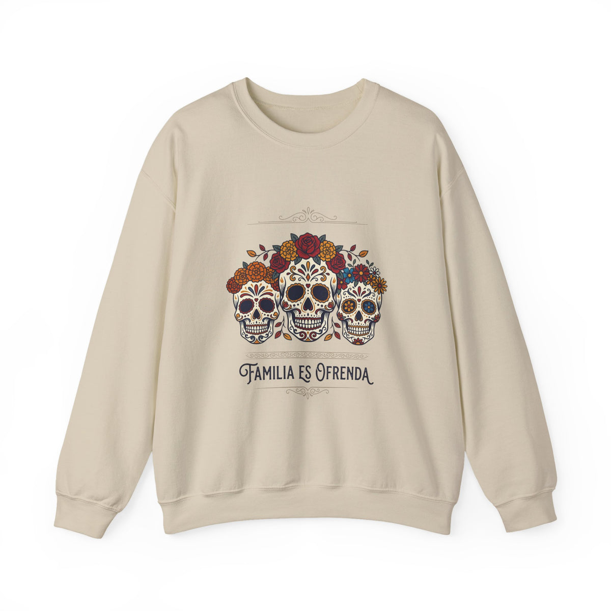 Familia Es Ofrenda Sugar Skulls Sweatshirt | Día de los Muertos crewneck