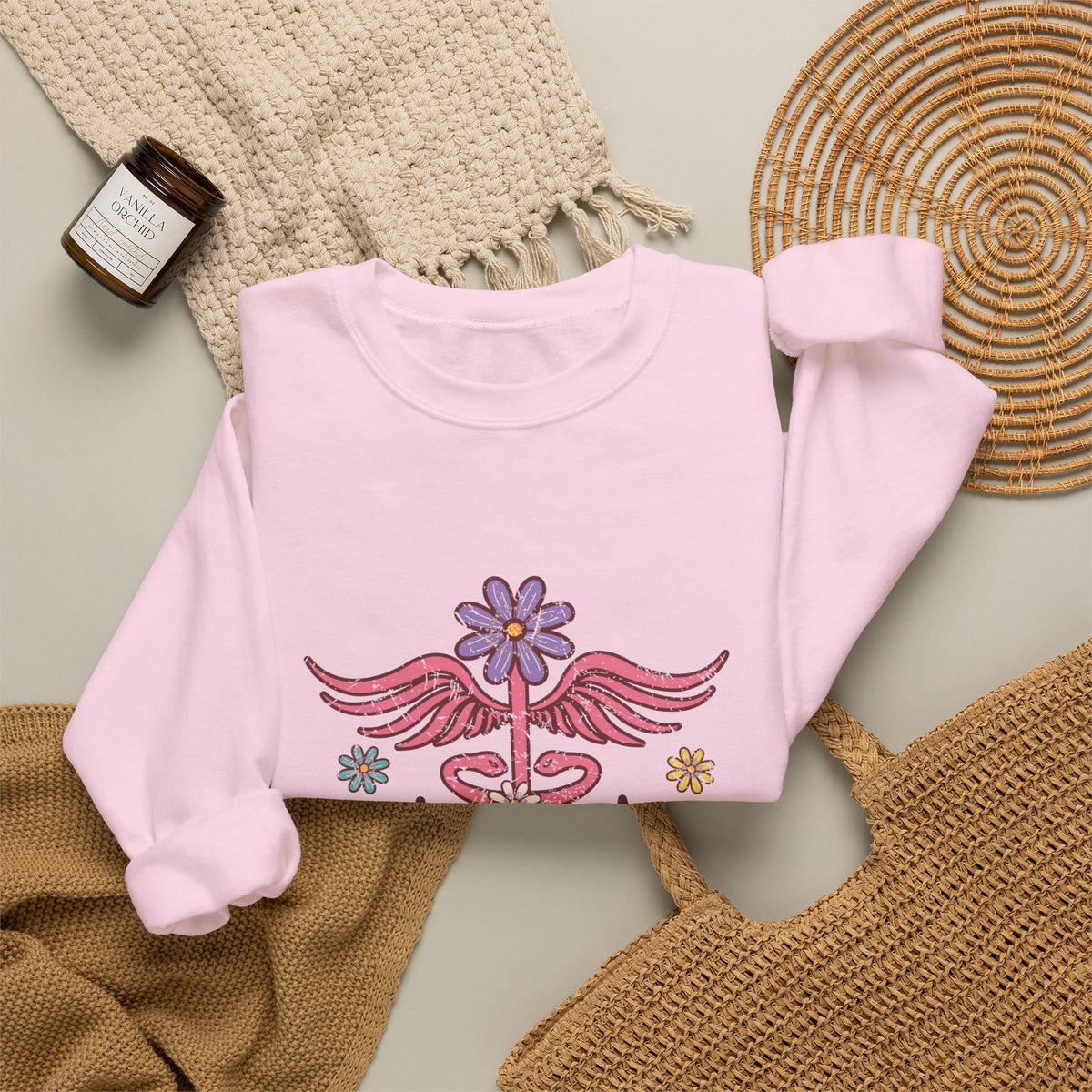 Laboratory Tech Floral Sweatshirt- Front & Back