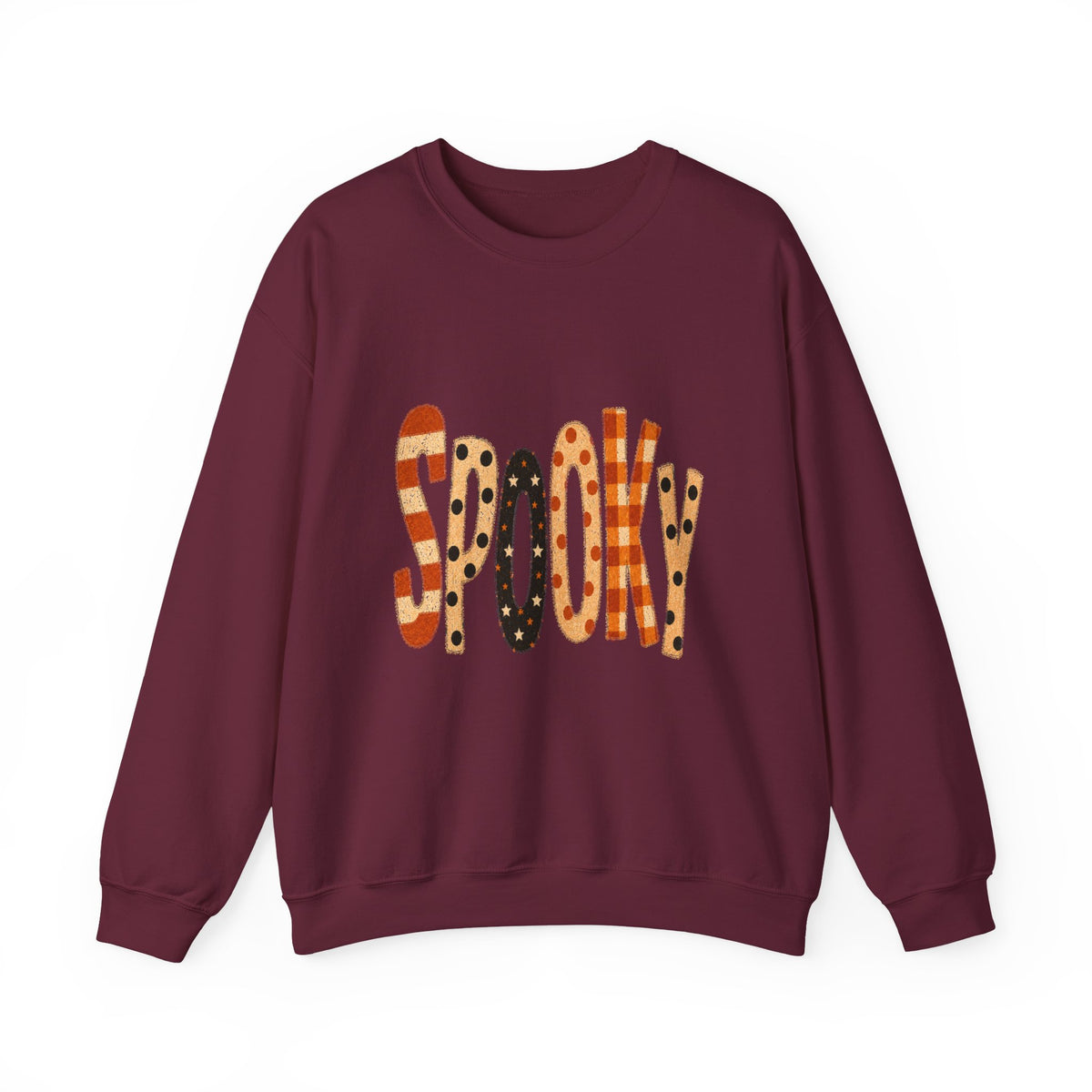 'Spooky' Patterned Letters Crewneck Sweatshirt