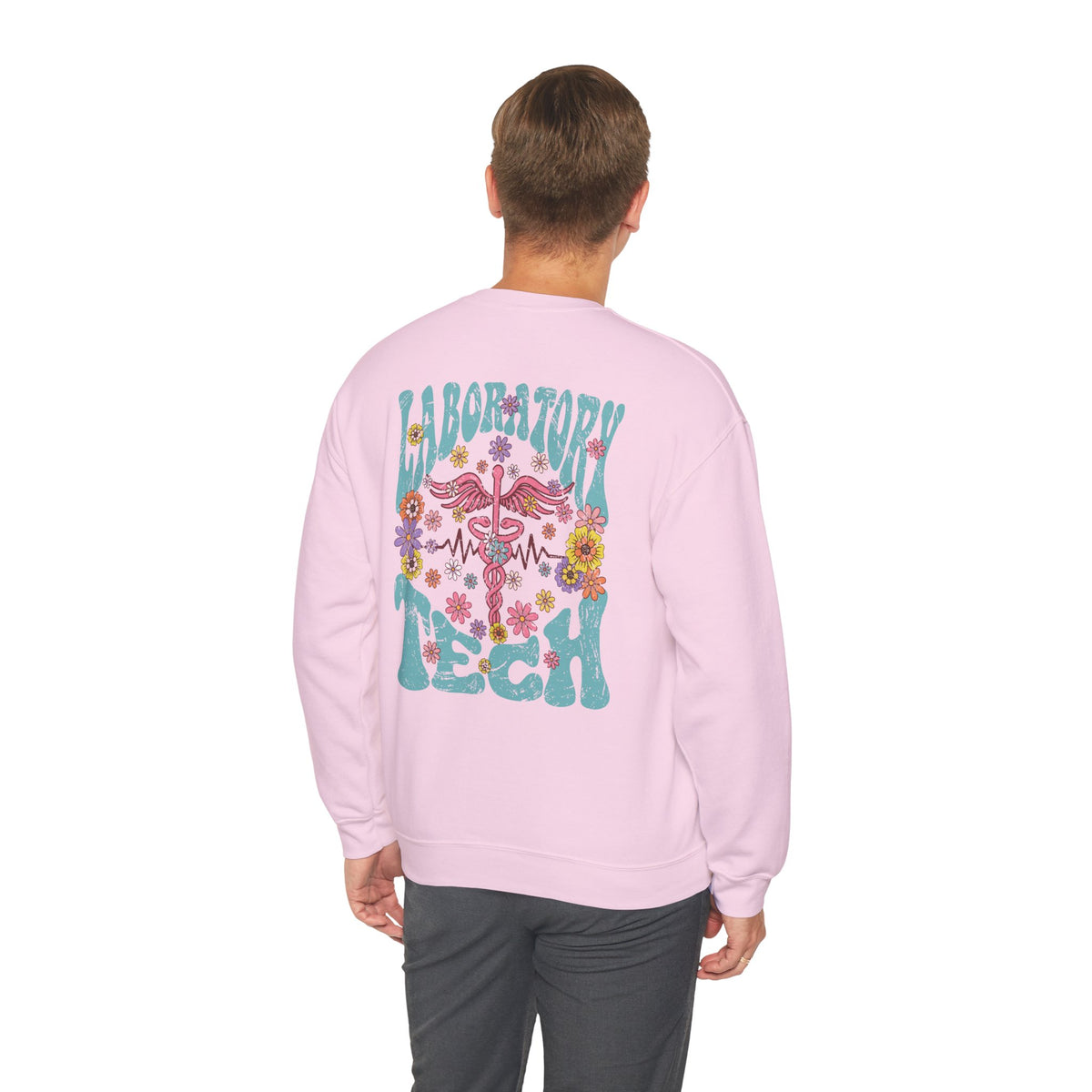 Laboratory Tech Floral Sweatshirt- Front & Back