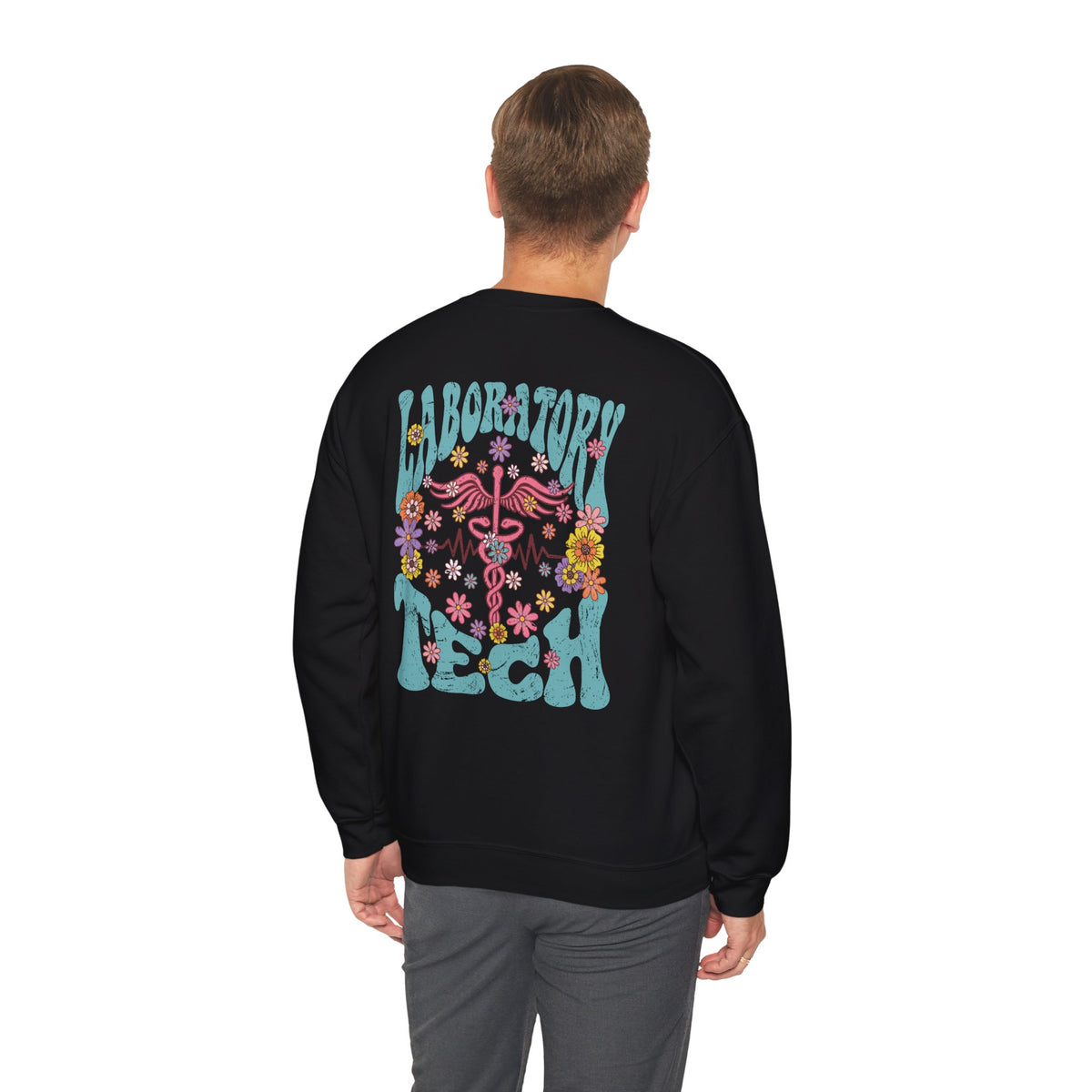Laboratory Tech Floral Sweatshirt- Front & Back
