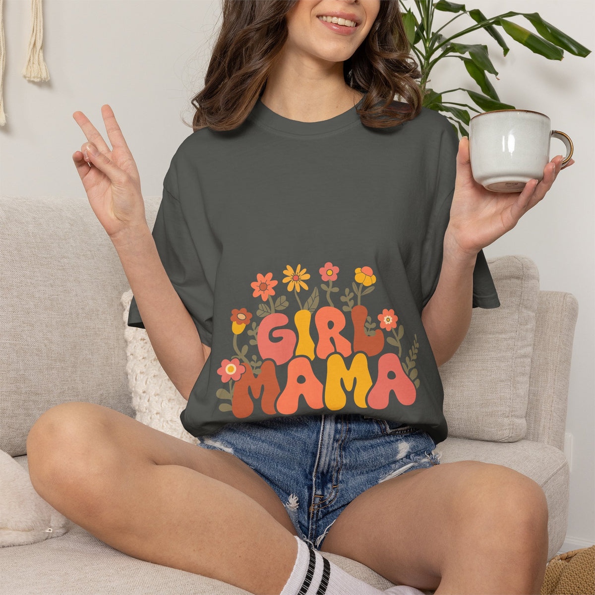 Retro Girl Mama Floral T-Shirt