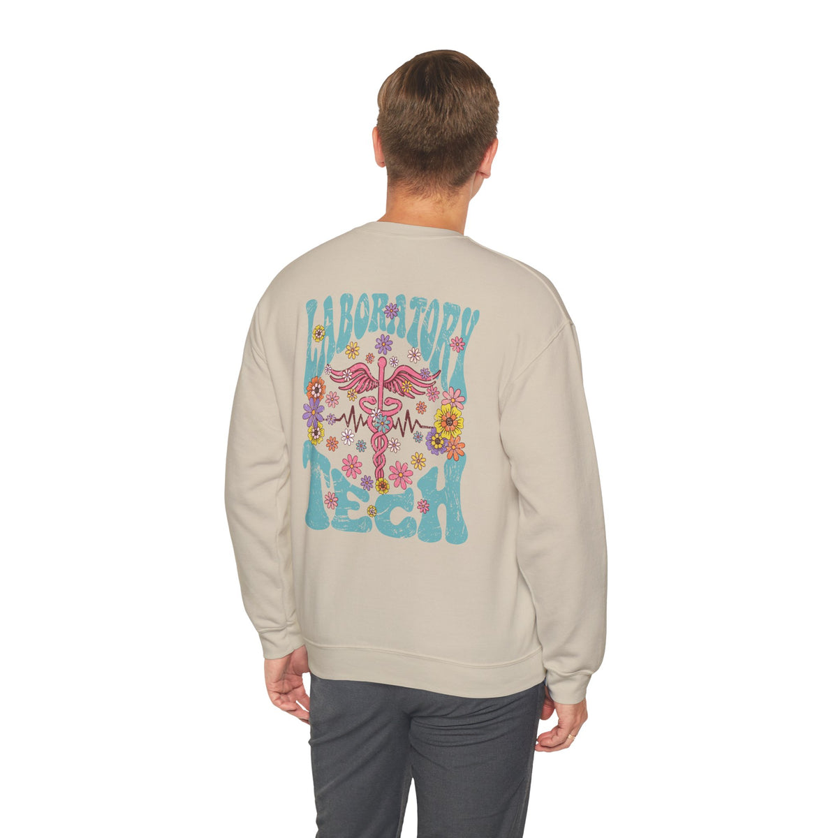 Laboratory Tech Floral Sweatshirt- Front & Back
