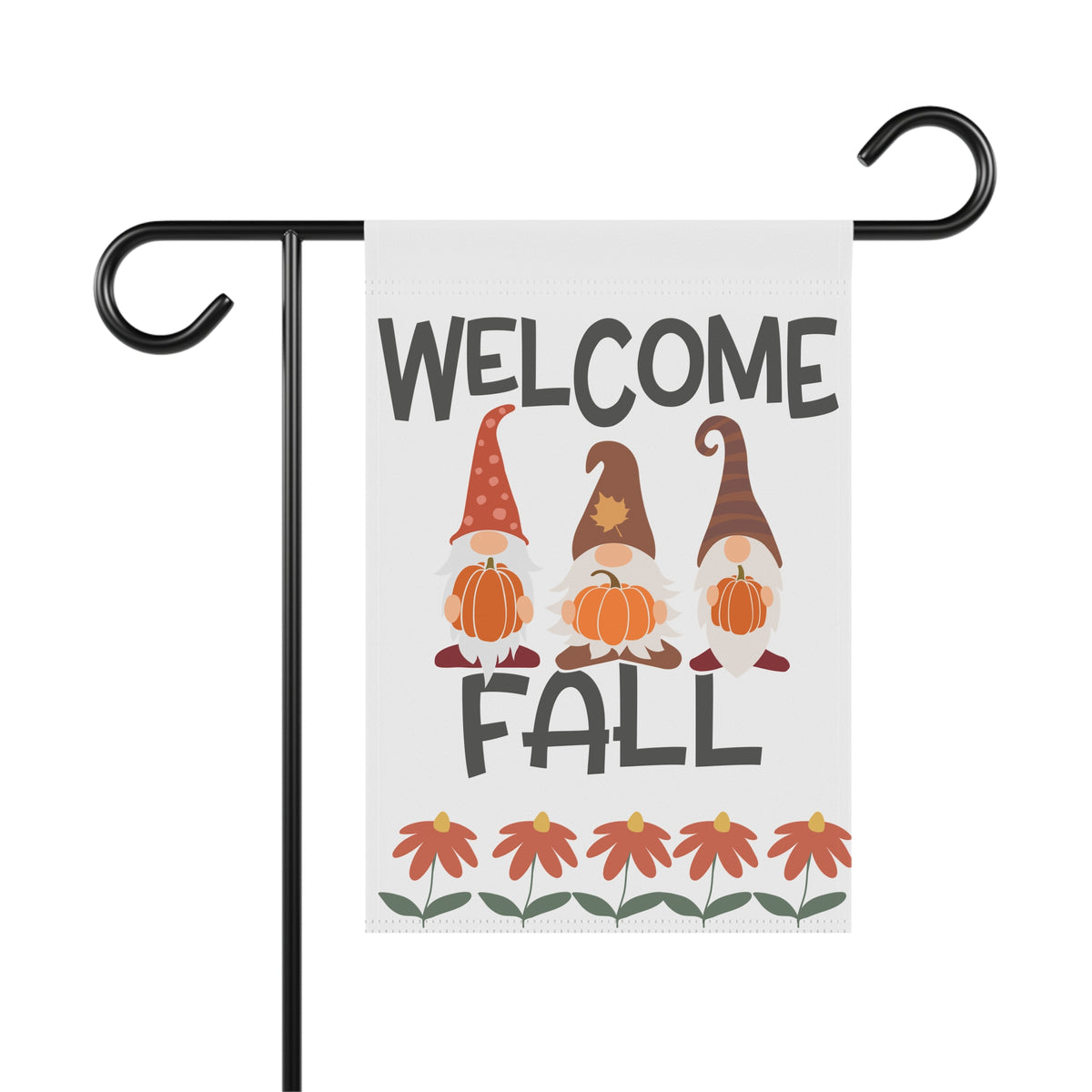 Welcome Gnome Fall Garden Flag