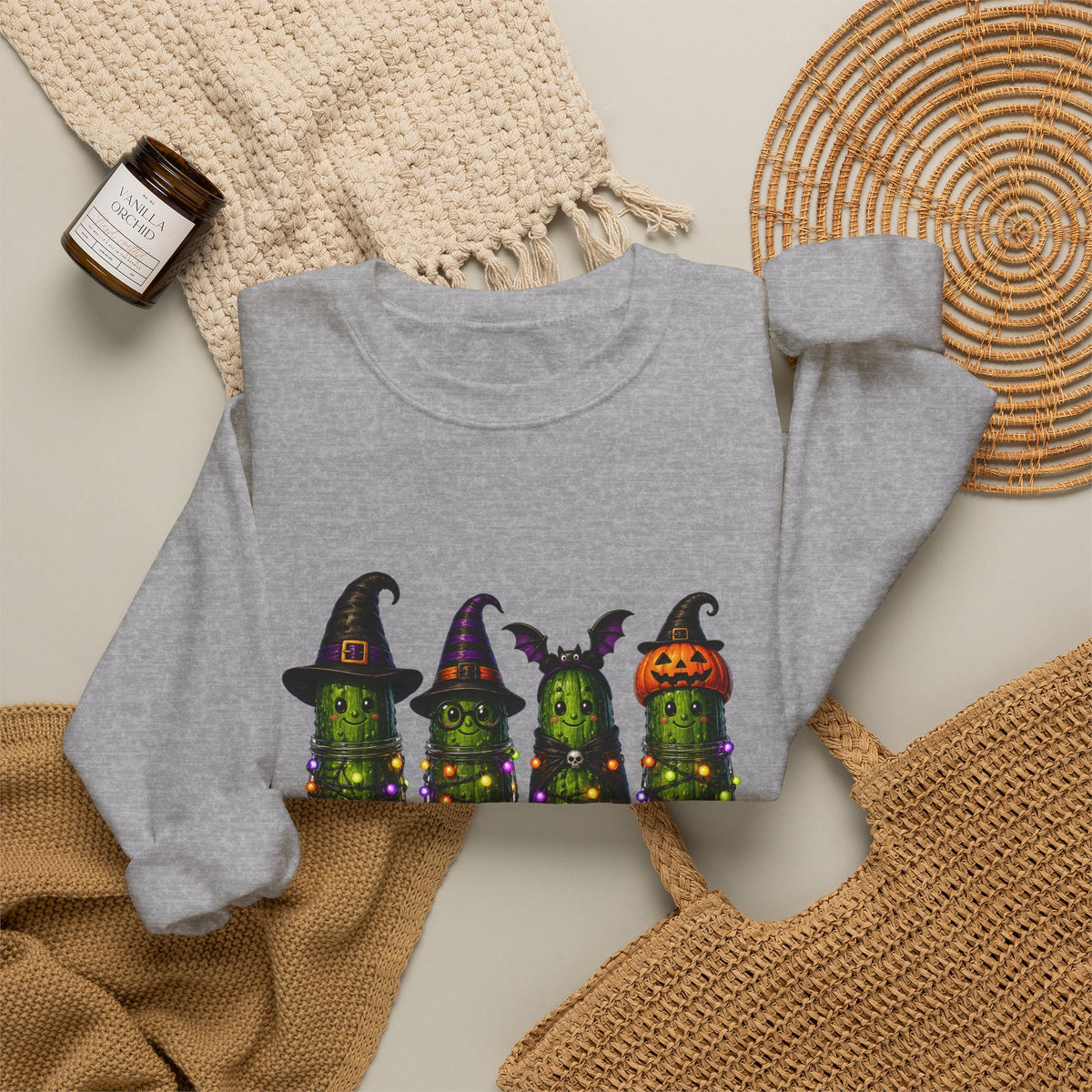 Halloween Pickle Sweatshirt — "Just Here for the Pickle Juice"