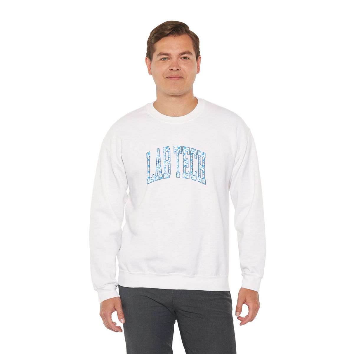 Blue Floral 'Lab Tech' Embroidered Sweatshirt