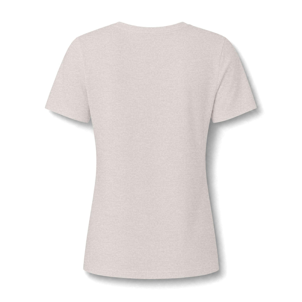 Back view of a light heather women's short sleeve tee with a gently shaped relaxed fit by Drizzle and Tizzle