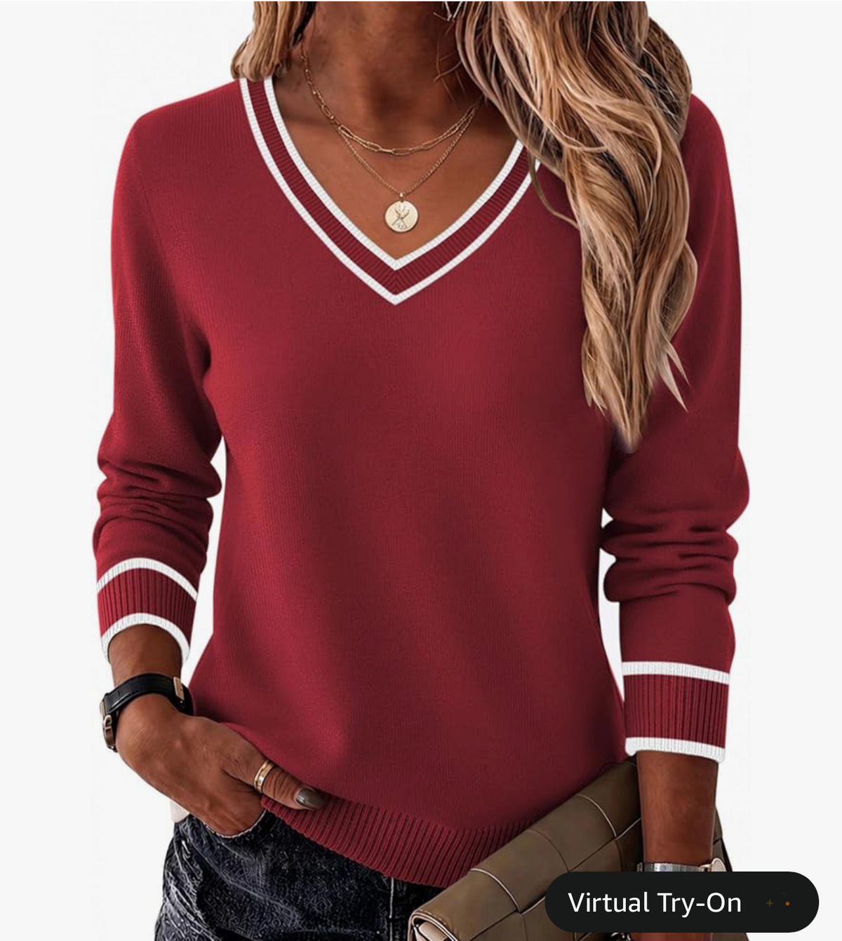 Cable Knit V-Neck Sweater
