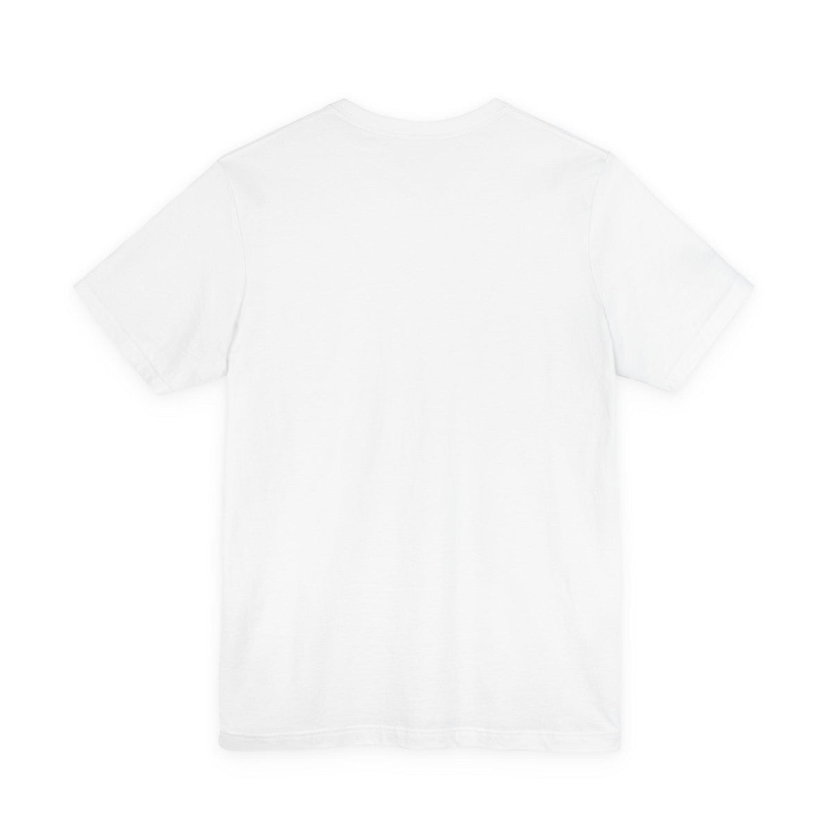 Back view of a plain white short sleeve T shirt with a classic crew neckline and relaxed fit for casual womens fashion outfits