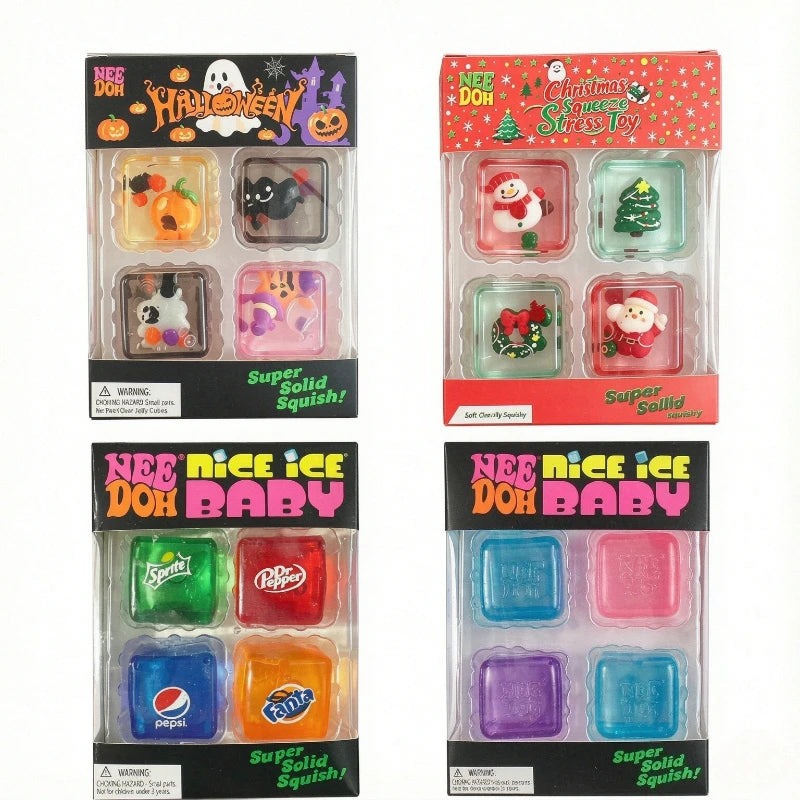 NeeDoh Mini 4 Pack Nice Cube Soft Squishy